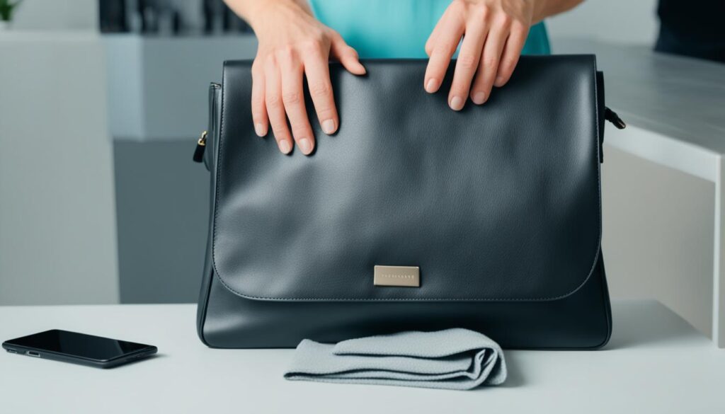 leather laptop bag care